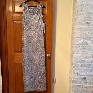 Tahari Silver Sequin Dress